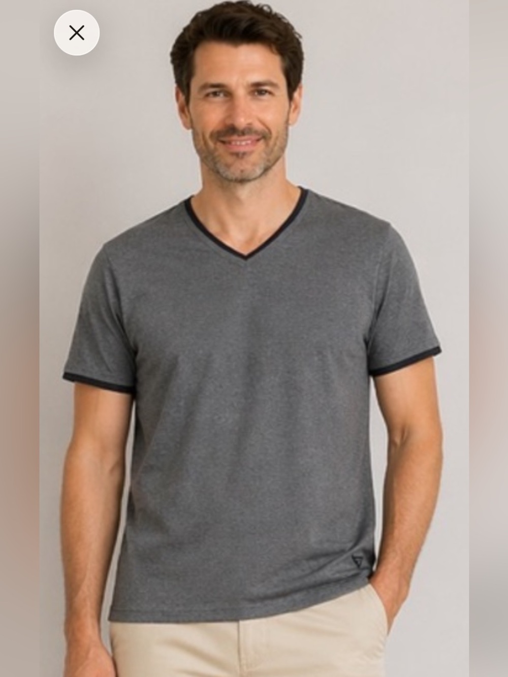 Guess Charcoal V-Neck Tee